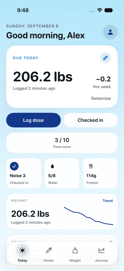 Steady Today screen